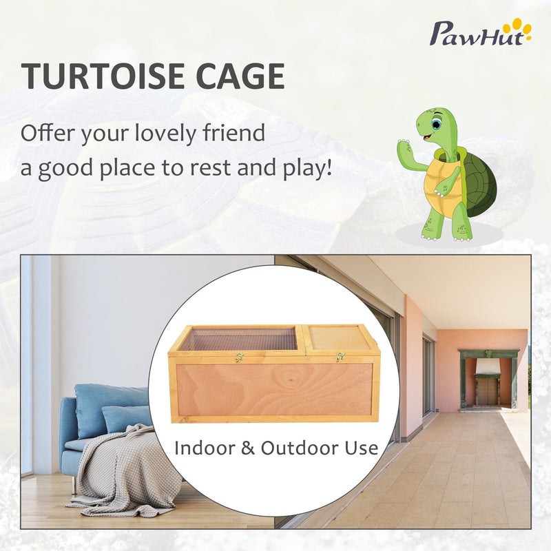 94cm Wooden Tortoise House, 2-Room Enclosure