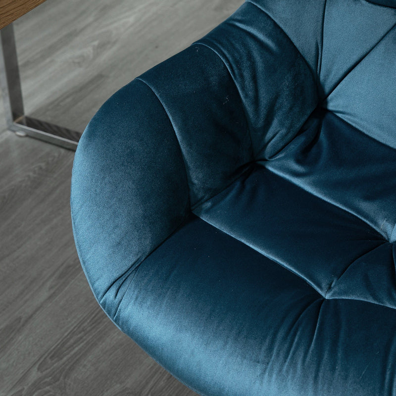 Blue Velvet Ergonomic Office Chair