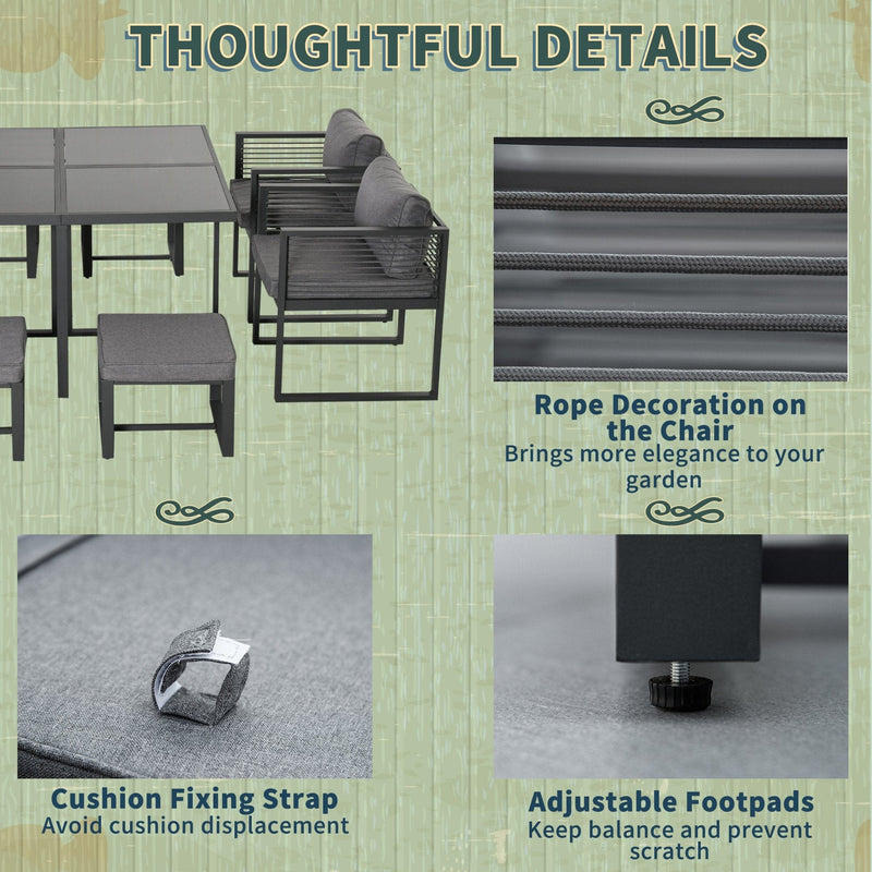 8 Seater Outdoor Dining Table and Chairs