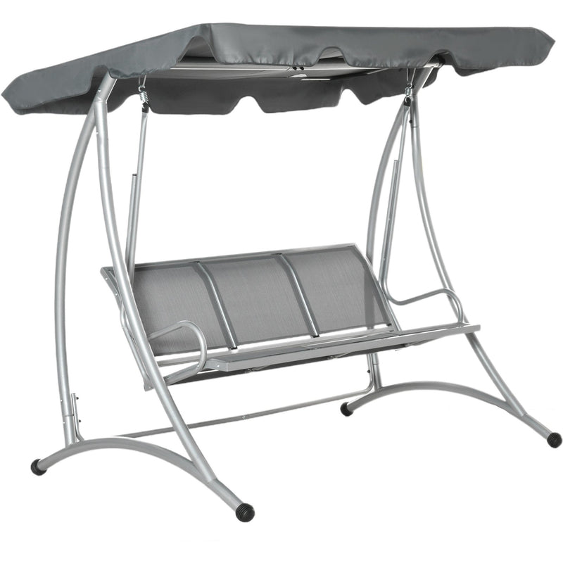 Deluxe 3 Seater Garden Swing Chair with Adjustable Canopy Outsunny