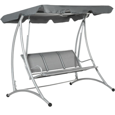 Deluxe 3 Seater Garden Swing Chair with Adjustable Canopy Outsunny