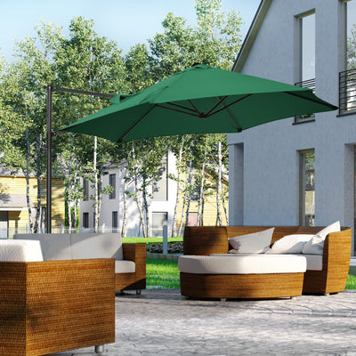 2.5m Roma Cantilever Parasol - Green Outsunny