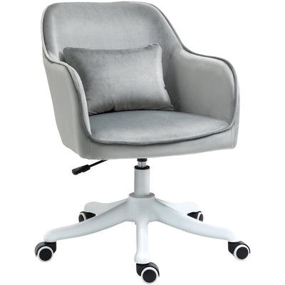 Grey Velvet Office Chair with Rechargeable Vibration Massage Vinsetto