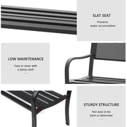 Metal Outdoor Bench Outsunny