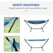 Camping Hammock with Stand, Bag, Adjustable, 120kg Load Outsunny
