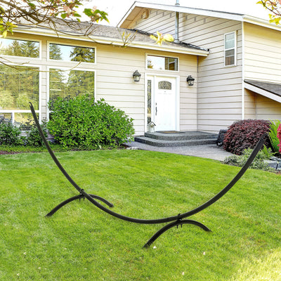 Hammock Stand for Indoor or Garden Use No Trees Needed Metal Frame Black Outsunny