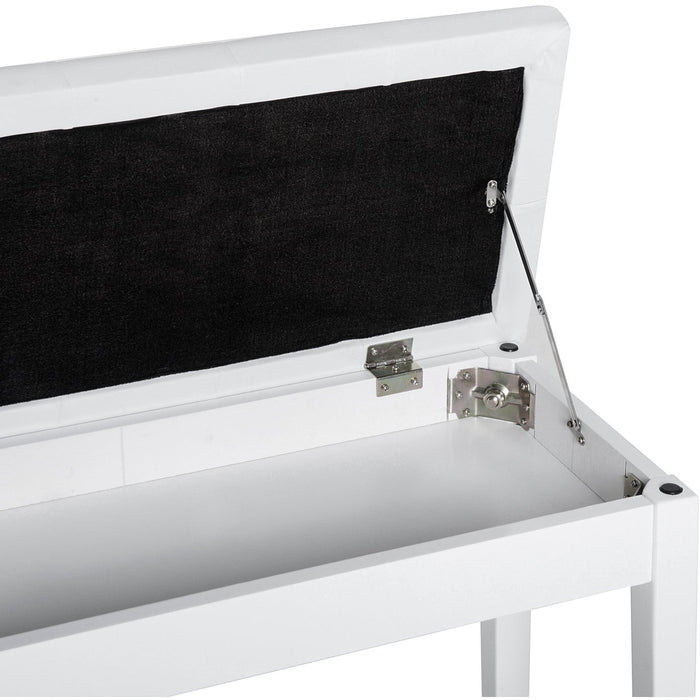 White Piano Stool With Storage