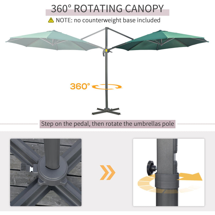 3m Large Overhanging Patio Cantilever Parasol