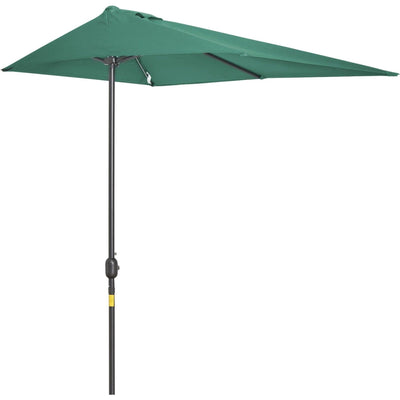 2.3m Balcony Half Umbrella, Crank Handle Outsunny