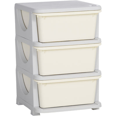 ZONEKIZ White 3-Tier Kids Toy & Dresser Storage AOSOM