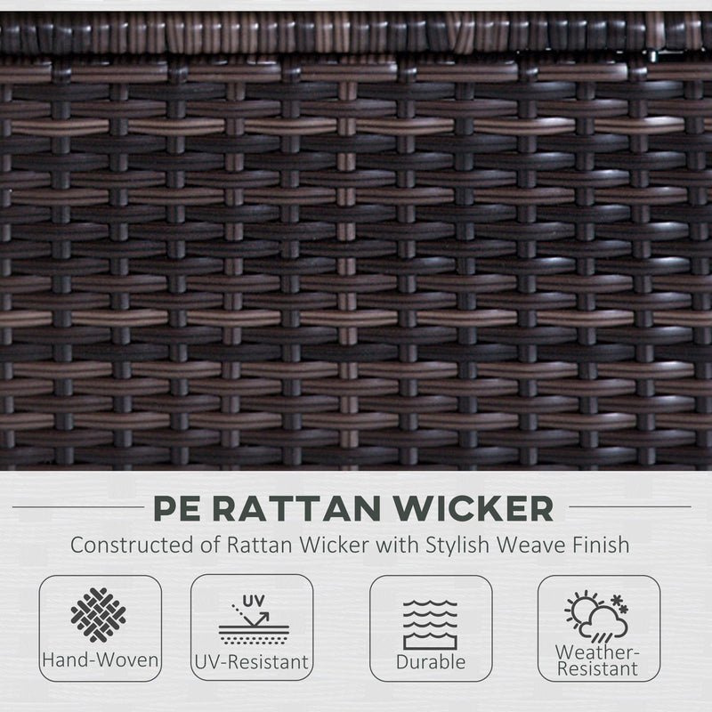 5-Seater Rattan Sofa Set with Coffee Table and Cushions