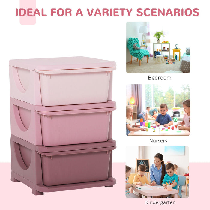 Plastic Storage Drawers For Toys (Curved Edges)