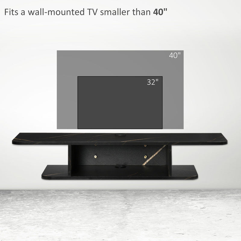 Floating TV Unit, up to 40", Media Console, Black