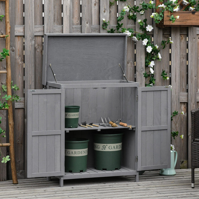 Small Garden Storage Cupboard - Double Doors - 74x43x88 cm