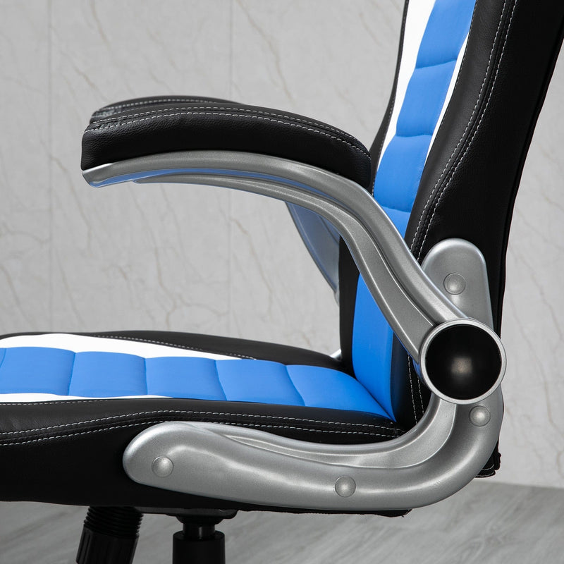 Blue Leather Racing Gaming Chair