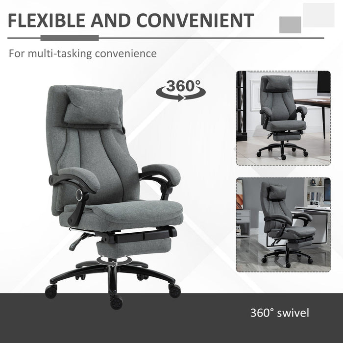 Grey Ergonomic Office Chair with Vibration Massage & Swivel