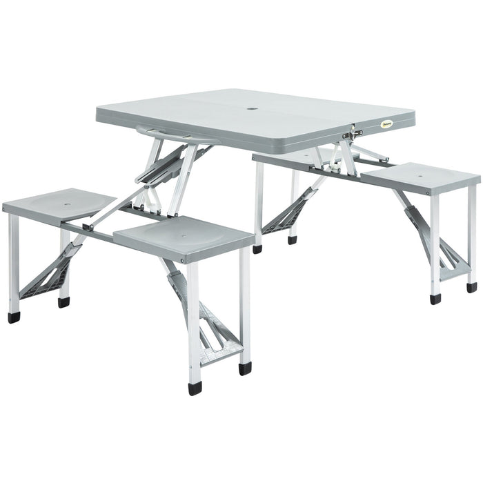 Foldable Picnic Table And Chairs, Grey