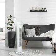 30" Tower Fan with Remote, Oscillation, 10h Timer, LED Light Homcom