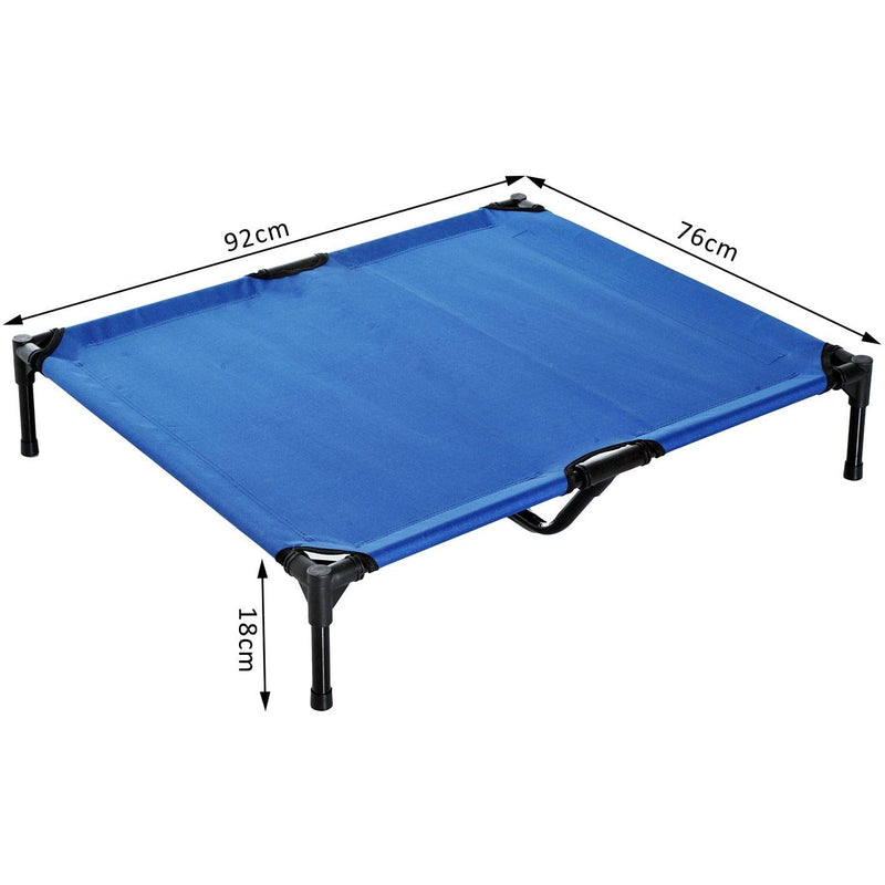 Elevated Camping Pet Bed, Metal Frame, Blue