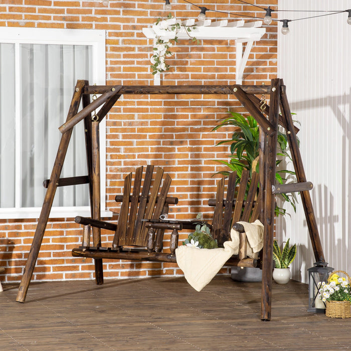 2 Seater Garden Swing Chair with Table