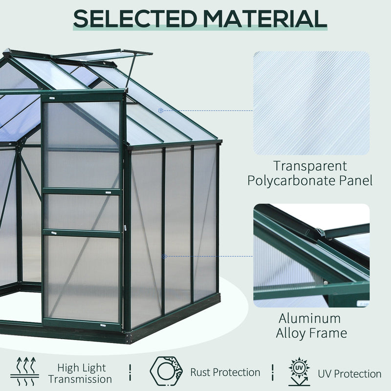 Polycarbonate Greenhouse, Walk In, Galvanised Frame, Clear