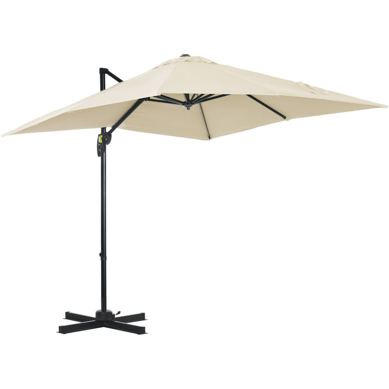 2.5m Roma Cantilever Parasol - Cream Outsunny