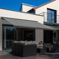 Electric Patio Awning, Remote Control, Grey Outsunny