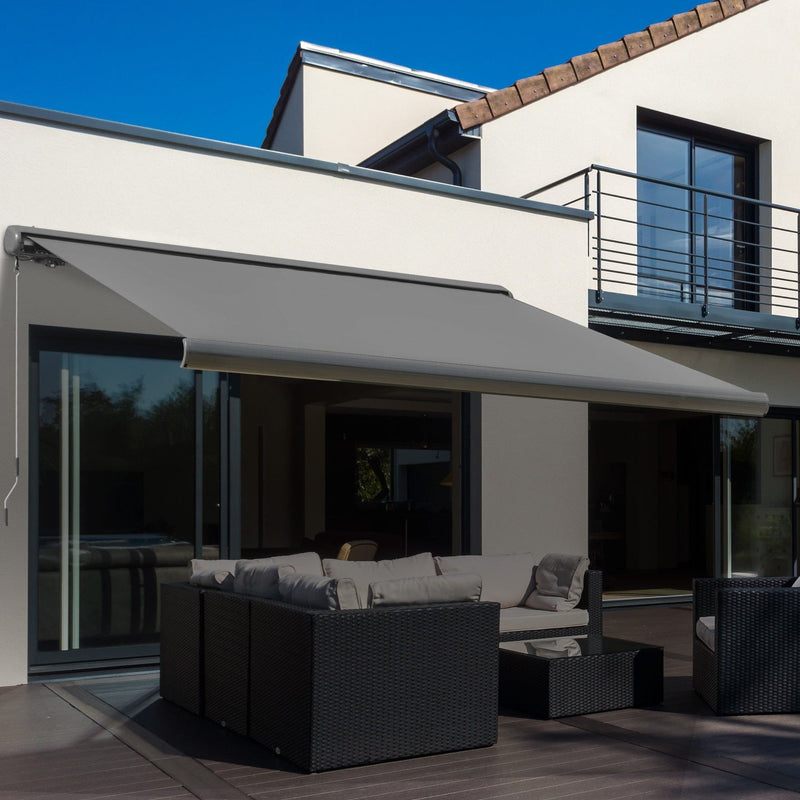 Electric Patio Awning, Remote Control, Grey