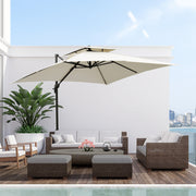 Premium Roma 3m Square Cantilever Parasol With Base Outsunny