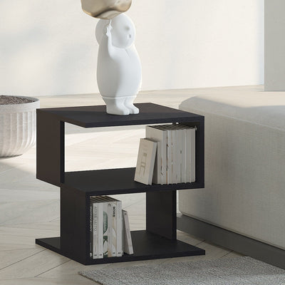 2 Tier Square Coffee Table with Storage Homcom