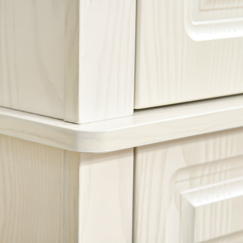 White Wood Grain Kitchen Cupboard with 4 Doors & Shelves