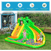 5-in-1 Crocodile Kids Bouncy Castle Water Park, Ages 3-8 Outsunny
