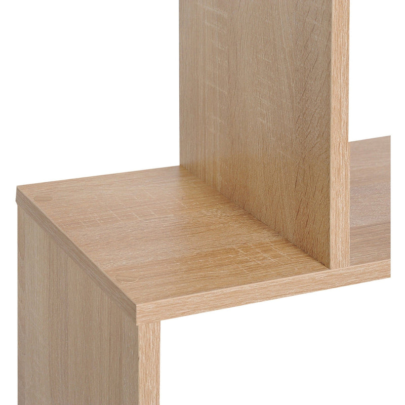 Wooden S Shape Storage Display, 6 Shelves, Room Divider