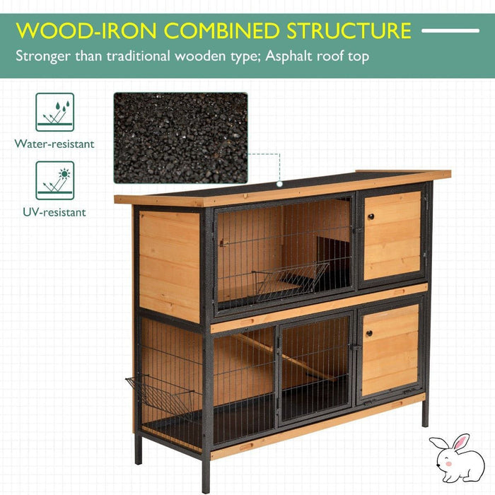 2 Floor Wooden Rabbit Hutch