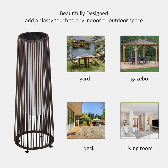 PE Rattan Solar Lanterns, Woven Wicker, Auto On/Off