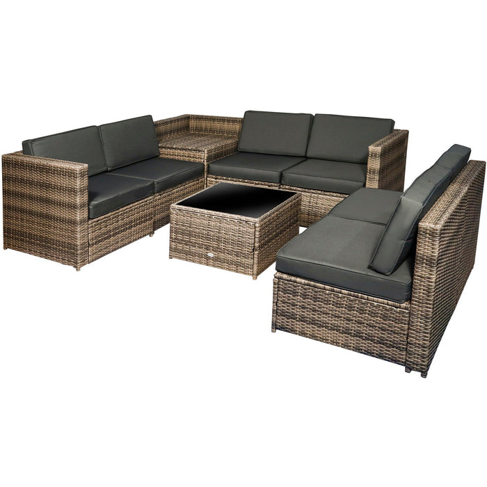 6 Seater Garden Patio Set with Coffee Table