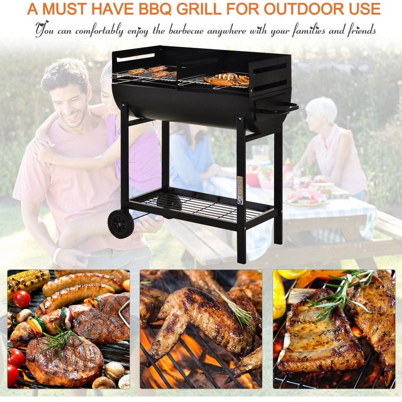 Half Barrel Barbecue, Large Grill Area