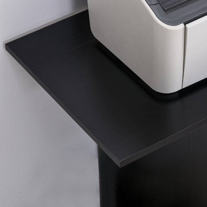 Black Mobile Printer Cart with CPU Stand & Drawer