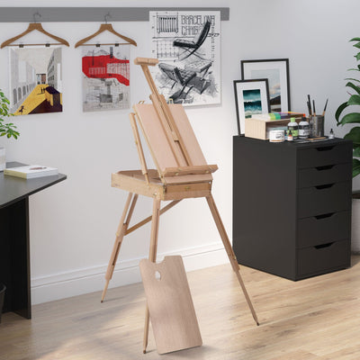 Wooden Art Easel, Portable, Natural Wood Homcom