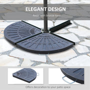2pc Resin Parasol Base Weights, Bronze Outsunny