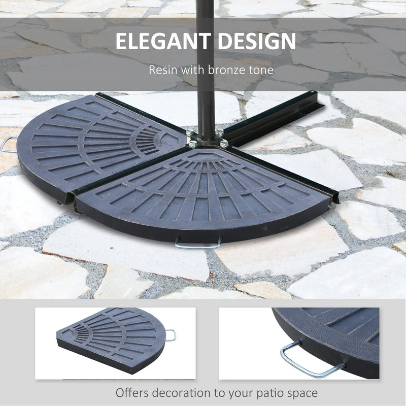 2pc Resin Parasol Base Weights, Bronze Outsunny