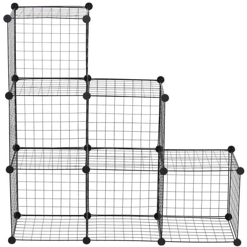 DIY 6 Cube Metal Rack, Black