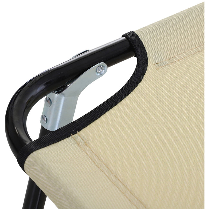 Folding Sun Lounger, 5 Point Adjustable Back