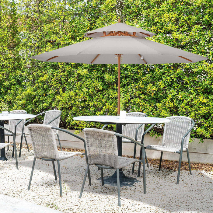 Large Outdoor Umbrella, 2.7m, 2 Tier