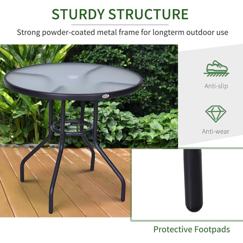Garden Table With Parasol Hole, 80cm