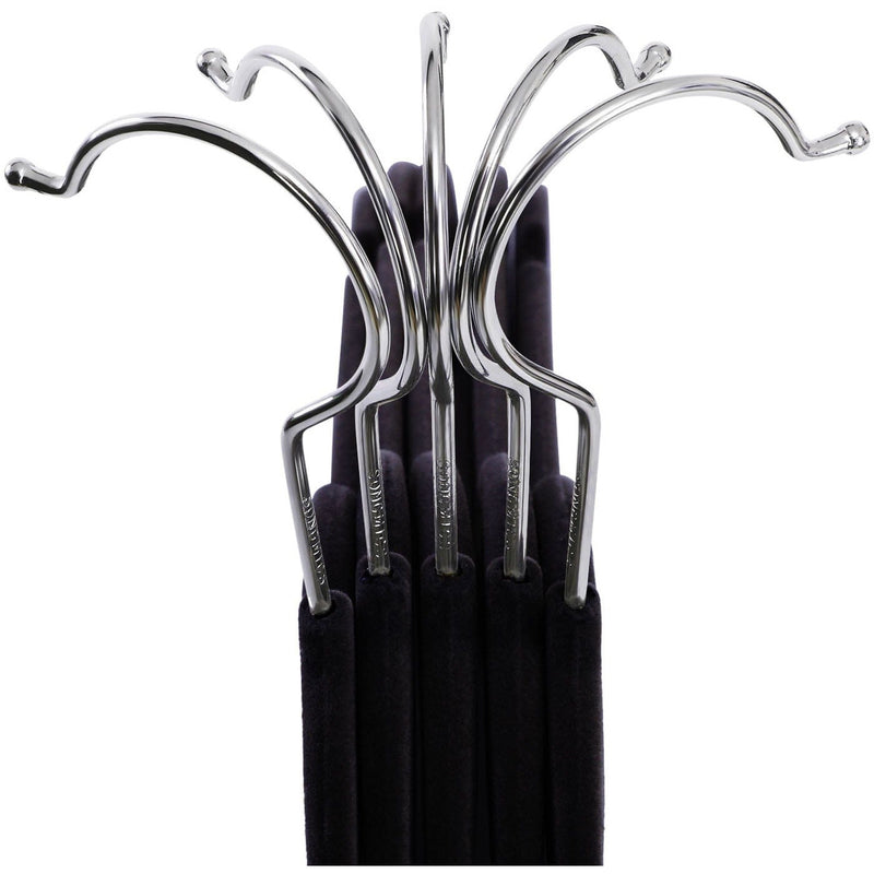 20 Non-Slip Velvet Hangers for Clothes, Black