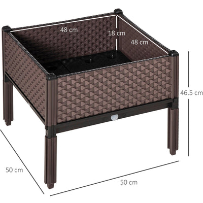Self Watering Planter Boxes, 50x50x46.5 cm Outsunny