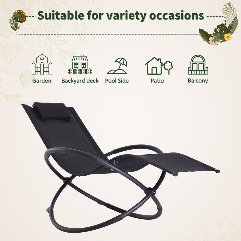 Grey Orbital Rocking Zero Gravity Chair Outsunny