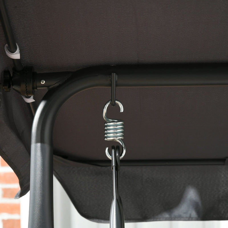 3 Seater Rattan Swing Seat With Canopy Outsunny