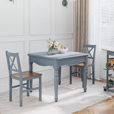 Grey Cross Back Dining Chairs, Set of 2 Homcom